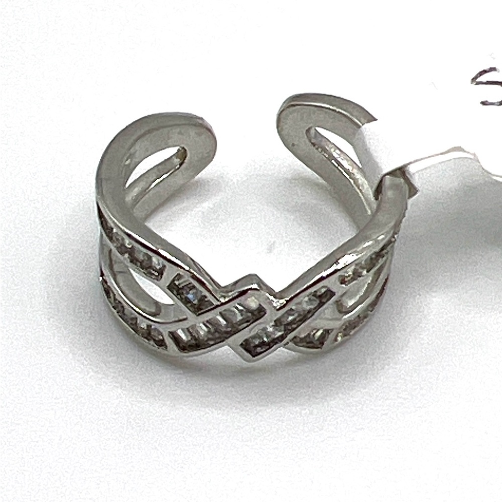 Silver Interwoven Open Back Ring - image 4